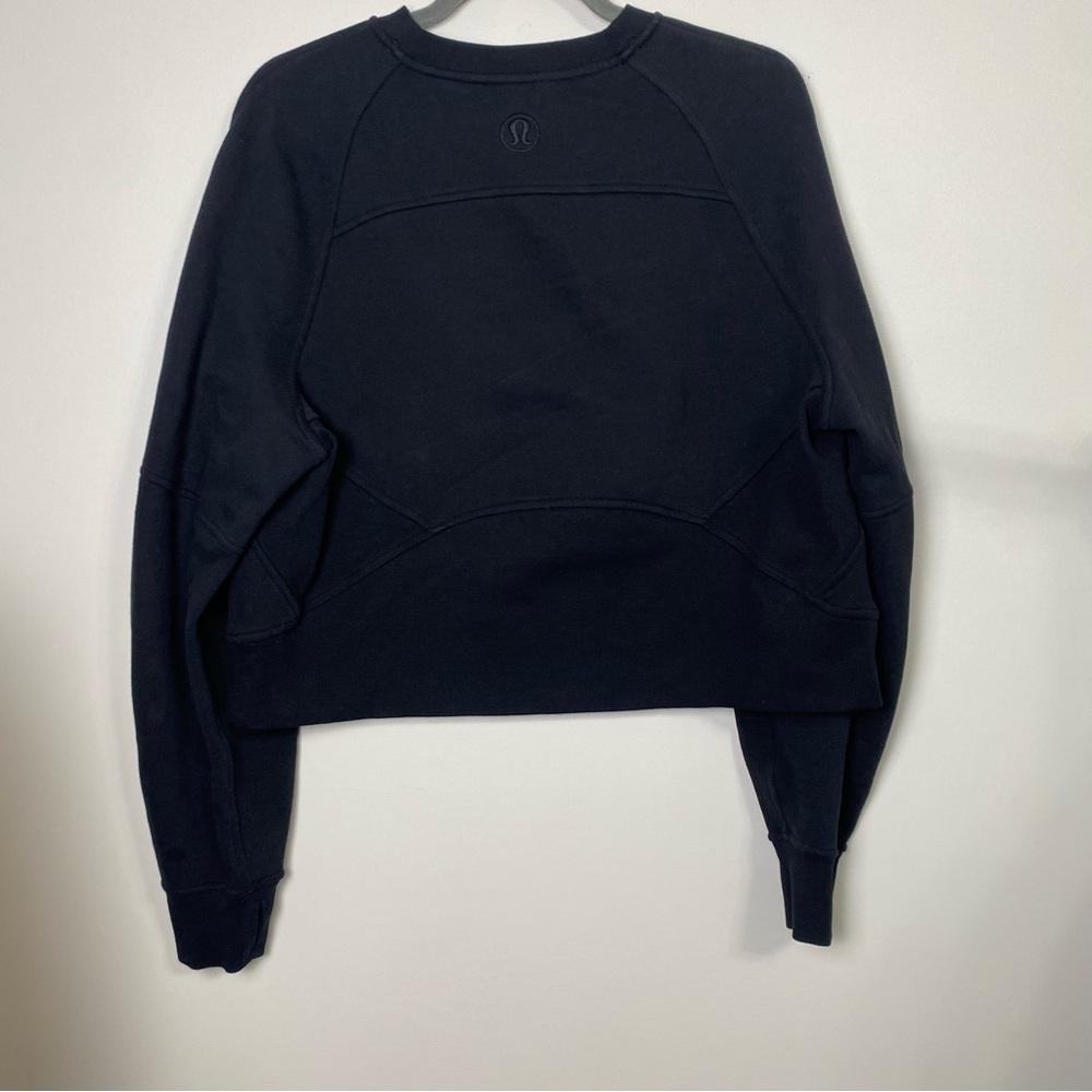 Lululemon Black Scuba Oversized Pullover Wordmark M/L - Picture 3 of 5